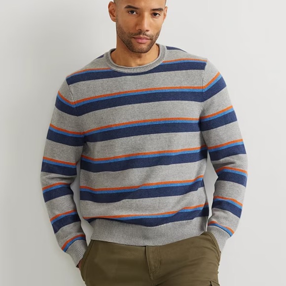 EDDIE BAUER Men's Signature Roll Neck Sweater - Stripe